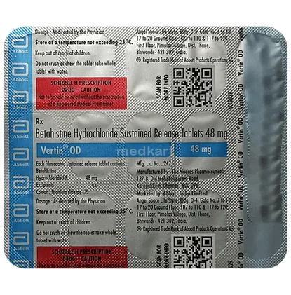 vertin od 48mg tablet 7's